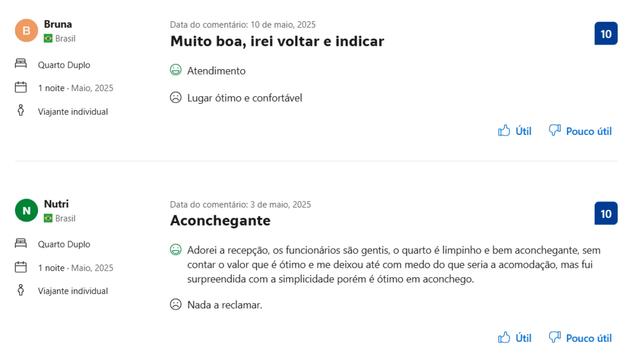 Depoimentos de hóspedes sobre o Sítio Solar di Stella em Itatiaia RJ, destacando conforto, natureza e ótimo atendimento para grupos e famílias.